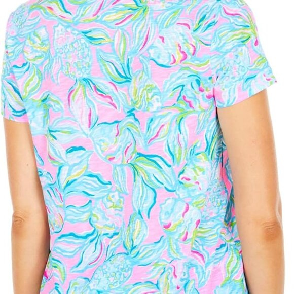 Lilly Pulitzer | Etta V-Neck |  Pelican Pink Off The Scales | EUC | S / M - Picture 4 of 11